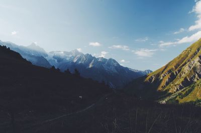 Scenic view of mountains against sky