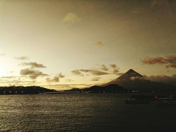 Scenic view of sea at sunset