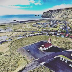 Scenic view of beach against sky