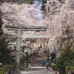 View of people walking on walkway