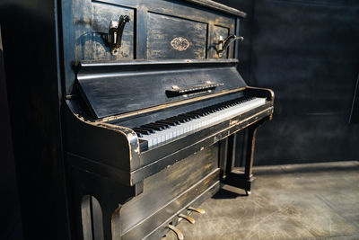 Close-up of piano keys