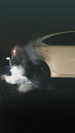 High angle view of car on road at night