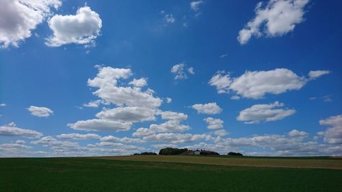 Scenic view of field against sky