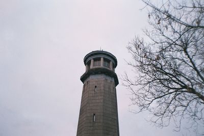 Low angle view of lighthouse against sky