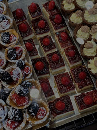 High angle view of cake