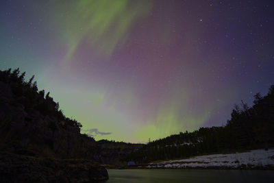 Aurora borealis on the smith river in montana