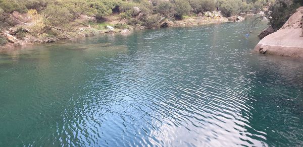 High angle view of lake
