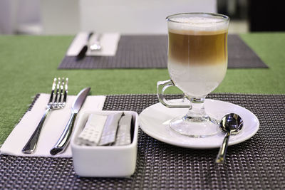 Close-up of drink on table