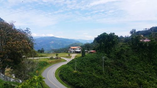 Road passing through country road