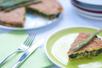 Close-up of meal served in plate