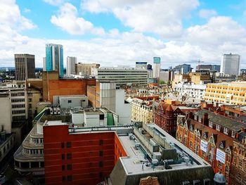 High angle shot of cityscape