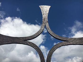 Low angle view of metallic structure against sky