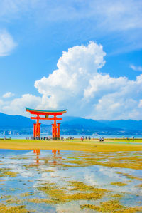 Scenic view of beach against sky