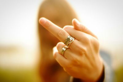 Close-up of hands on table