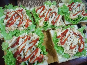 Close-up of salad served in plate