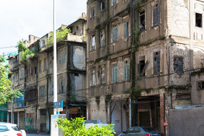 Low angle view of buildings in city