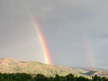 Scenic view of rainbow against sky