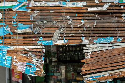 Full frame shot of abandoned building