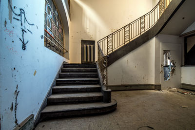 Low angle view of spiral staircase