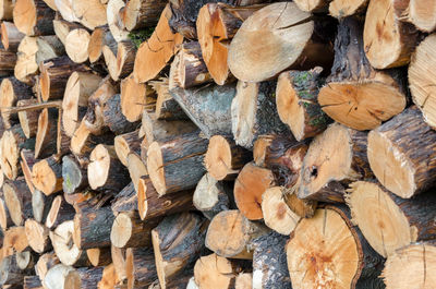 Full frame shot of logs