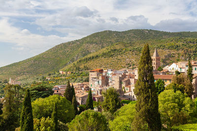 View of the city of tivoli from the large park of villa d'este, lazio