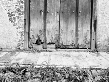 Closed door of old building