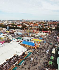 High angle view of people at amusement park