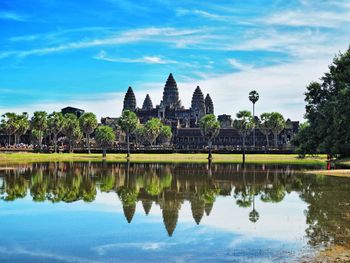 Reflection of temple in lake