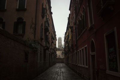 Alley amidst buildings in city