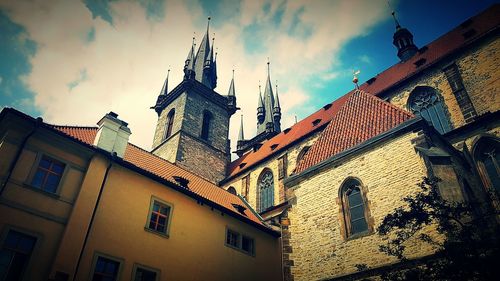 Low angle view of church against sky