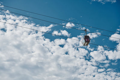 Low angle view of power line against sky