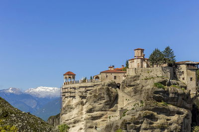 Famous meteora - the 8th wonder of the world against clear sky