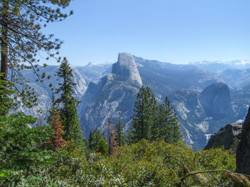 Scenic view of mountains against clear sky