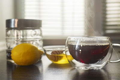 Close-up of drink on table