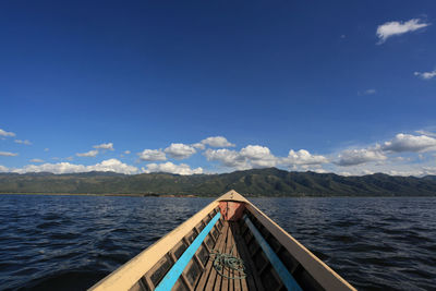 Scenic view of sea against blue sky