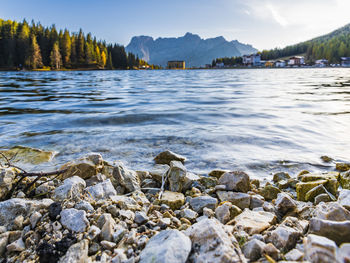 Scenic view of river against sky