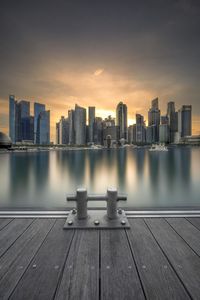 View of buildings against sky during sunset