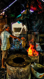 Man working at night