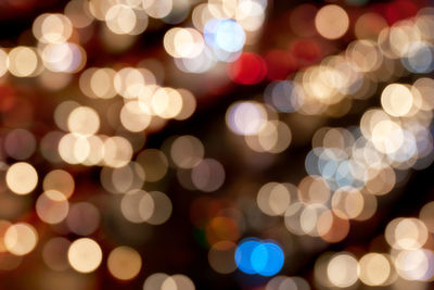 Defocused image of illuminated christmas lights