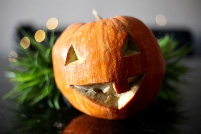 Close-up of pumpkin on table