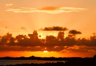 Scenic view of dramatic sky during sunset