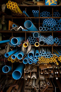 Pipes in shelves