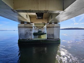 Bridge over sea against sky