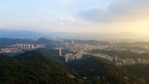 High angle view of city