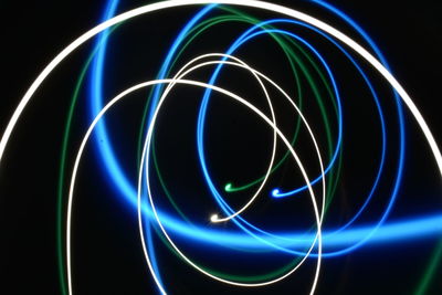 Light painting against black background