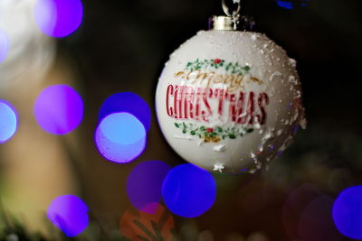 Close-up of illuminated christmas decoration