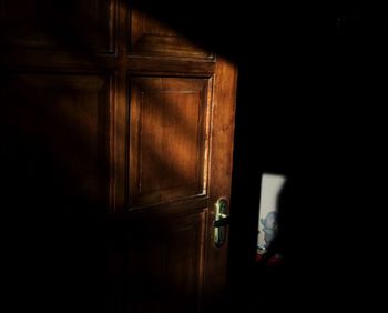 Close-up of open door