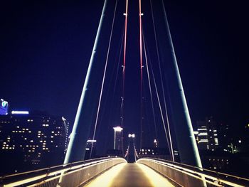 Suspension bridge at night