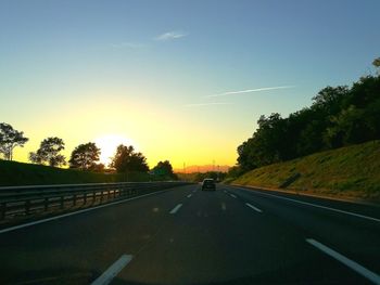 Country road at sunset