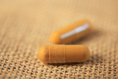 Close-up of pills on table